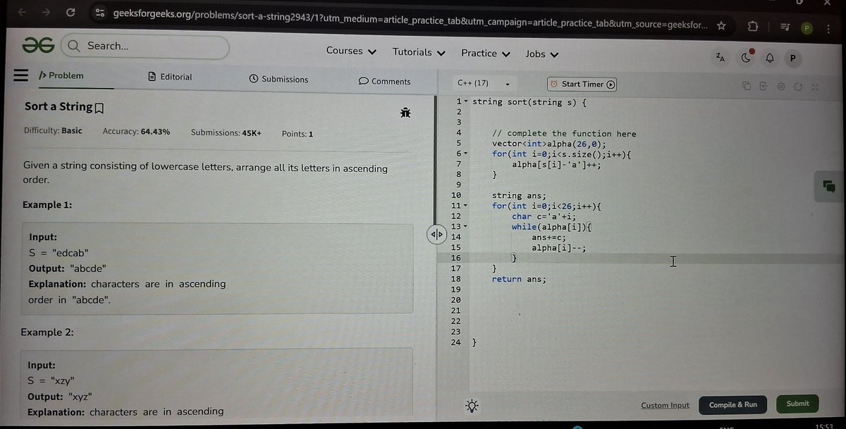 preeti_kus2007's tweet image. Today  in DSA i focused on strings and solved  some  problems
•reverse  a string 
•defanging an IP address 
•check if a string is rotated  by two places
Progress  is not about beings  perfect  everyday  it&apos;s about showing up again even after setback.
#codingjourney