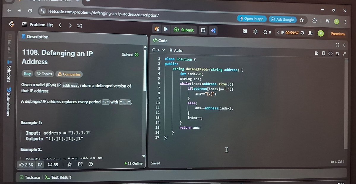 preeti_kus2007's tweet image. Today  in DSA i focused on strings and solved  some  problems
•reverse  a string 
•defanging an IP address 
•check if a string is rotated  by two places
Progress  is not about beings  perfect  everyday  it&apos;s about showing up again even after setback.
#codingjourney