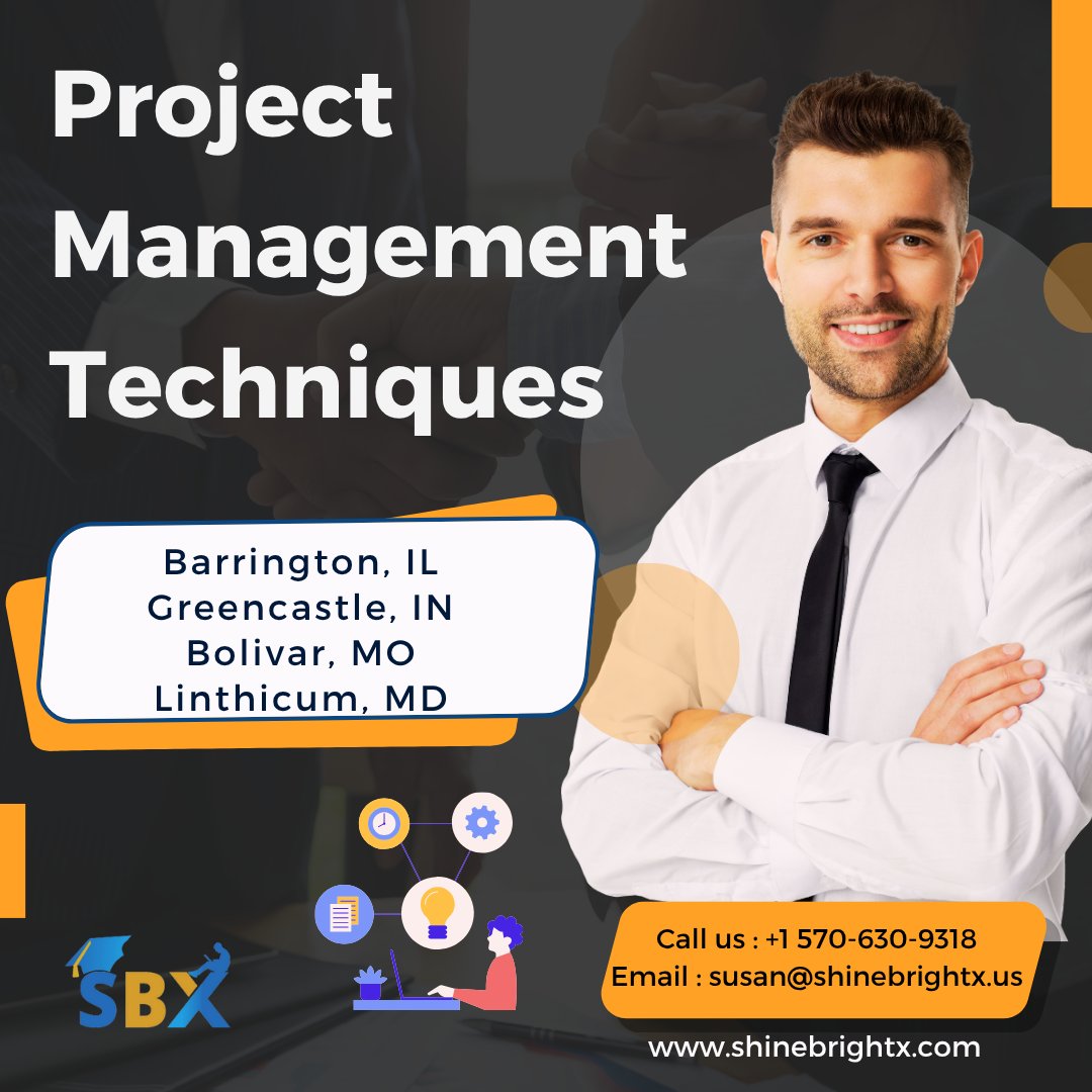 ShineBrightX's tweet image. 📅 Don’t wait! Register now for our Project Management Techniques Certification Training.
Save Your Spot: bit.ly/43Gr5Qk
#projectmanagementtechniques #pmtechniques #projectmanagement #barrington #illinois #greencastle #indiana #bolivar #missouri #linthicum #md #maryland
