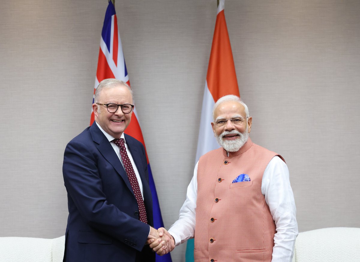 narendramodi's tweet image. Had a very good meeting with PM Albanese of Australia. This year, the strategic partnership between our nations completes 5 years and these years have witnessed transformative outcomes that have deepened our cooperation. 

During our talks today, emphasised three key sectors,…