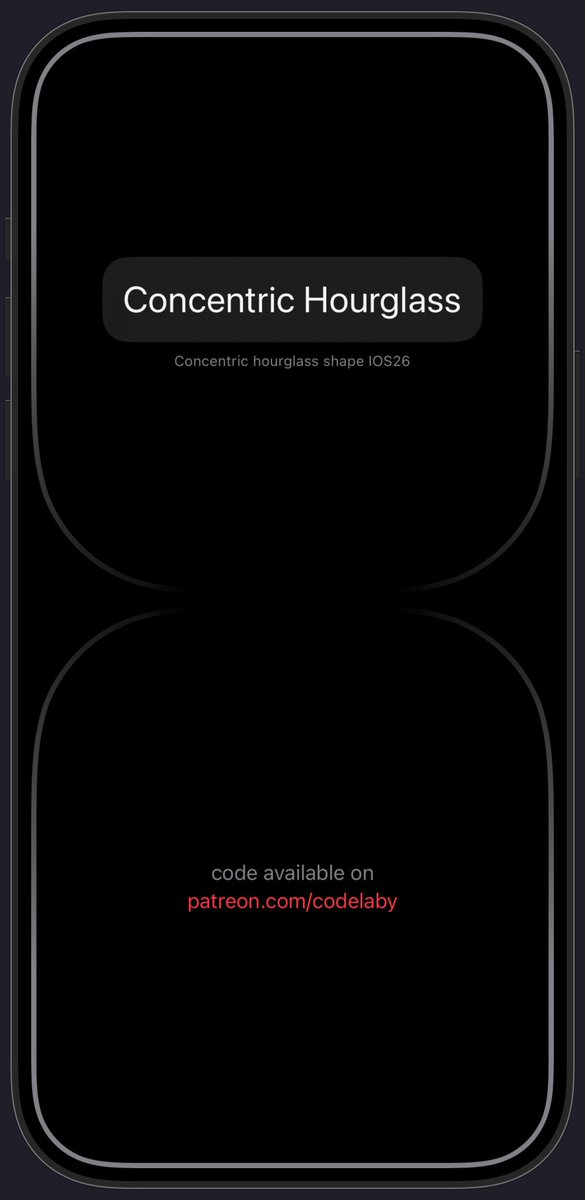 Codelaby's tweet image. Built using only the ConcentricRectangle of #IOS26 and angular gradients.

#SwiftUI #buildinpublic #iosdev