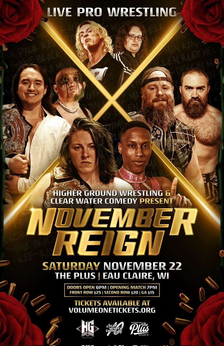 Limited seats remain for tomorrow's event in Eau Claire, get them while you still can!

4 Championship Matches, a MAJOR announcement for 2026, and more!

volumeonetickets.org/e/higherground…