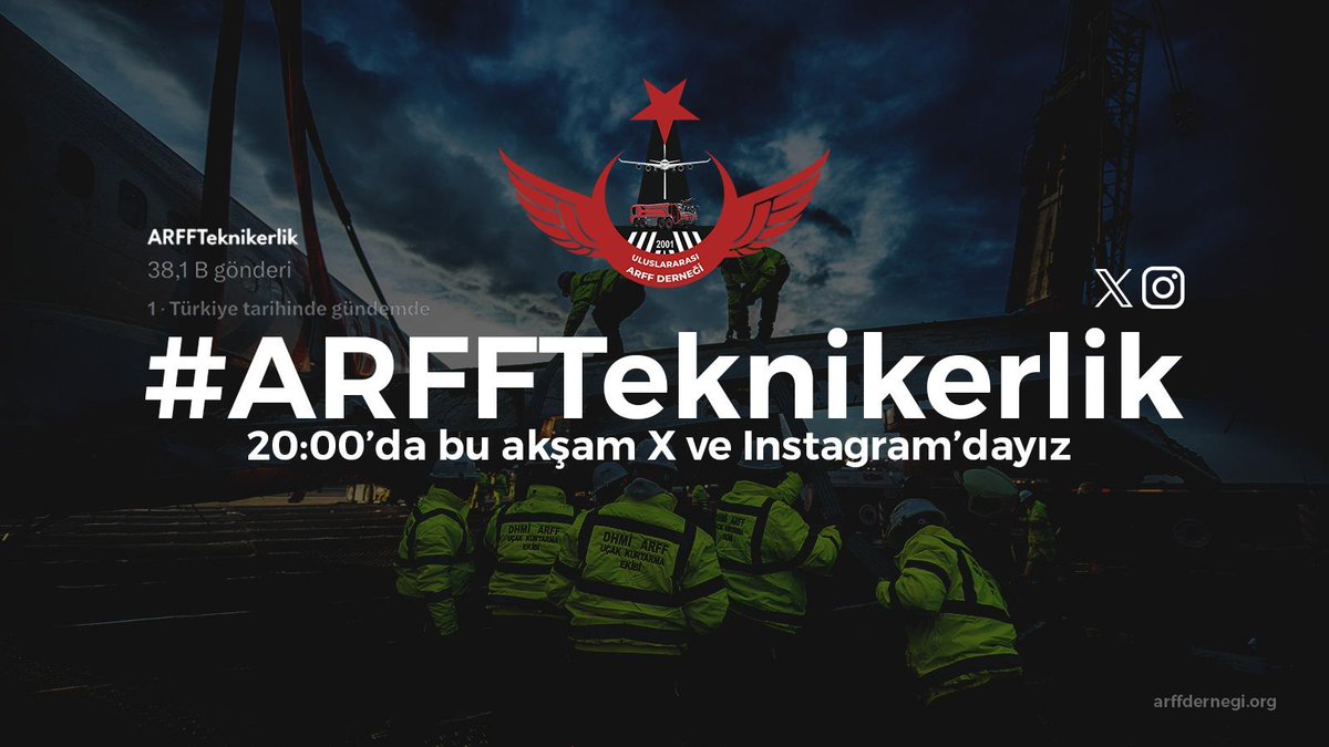#ARFFTeknikerlik
Genel Müdürlüğümüzün vizyoner yaklaşımına güveniyoruz.
Teknikerlik adımı, ARFF’nin geleceğini güçlendirecektir.
<a href="/UABakanligi/">T.C. Ulaştırma ve Altyapı Bakanlığı</a> 
<a href="/a_uraloglu/">Abdulkadir URALOĞLU</a> 
<a href="/dhmikurumsal/">DHMİ Genel Müdürlüğü</a> 
<a href="/ecakmakdhmi/">Enes Çakmak</a>