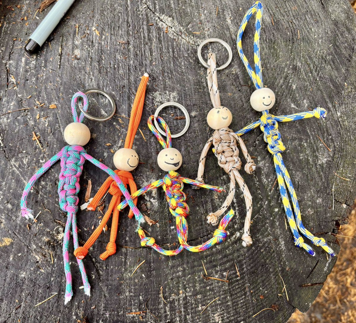 It was a beautiful but cold day for our Forest Schoolers. The fire definitely worked hard for this group today. Look at their awesome makes!!Paracord people and whittled rings were the order of the day. 🔥🪵🌳💜 #ForestSchool #Skills #LearningOutsideTheClassroom m