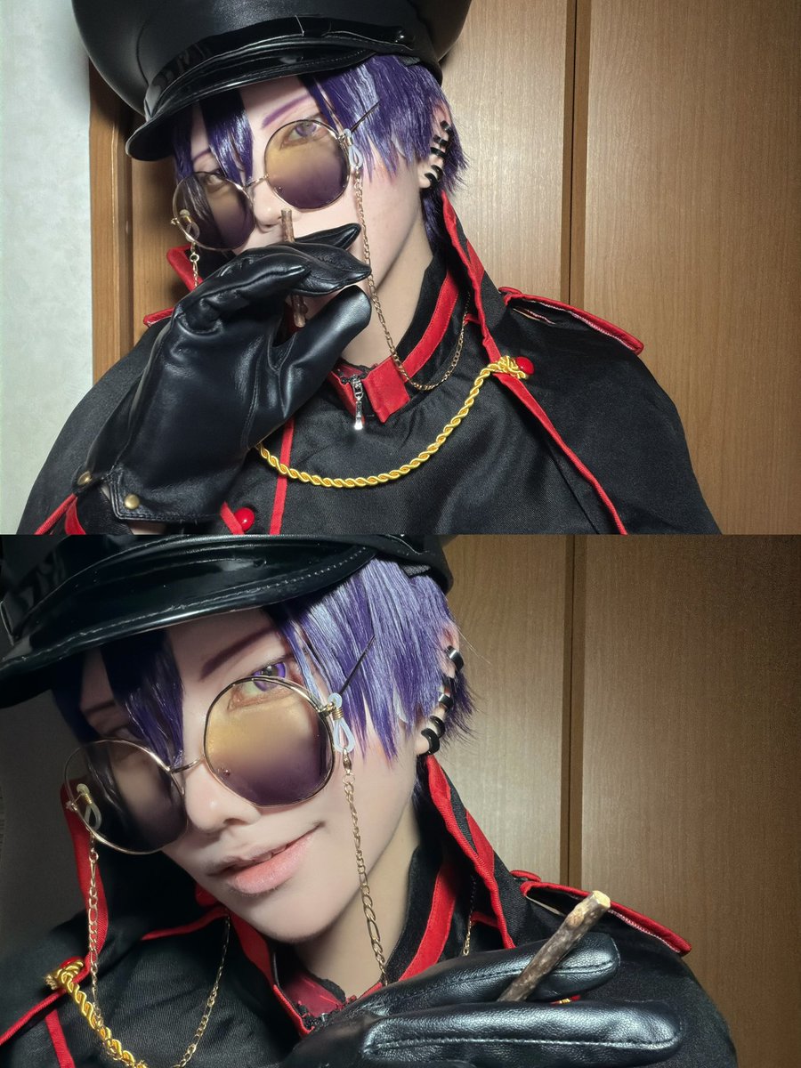 ※捏造軍服  

👹國隊の衣装届いたんで💜に着せてみたんだっ…そしたら自分の性癖にｸﾘﾃｨｶﾙﾋｯﾄ‼︎‼︎
深夜だから上げちゃうﾕﾙｼﾃ