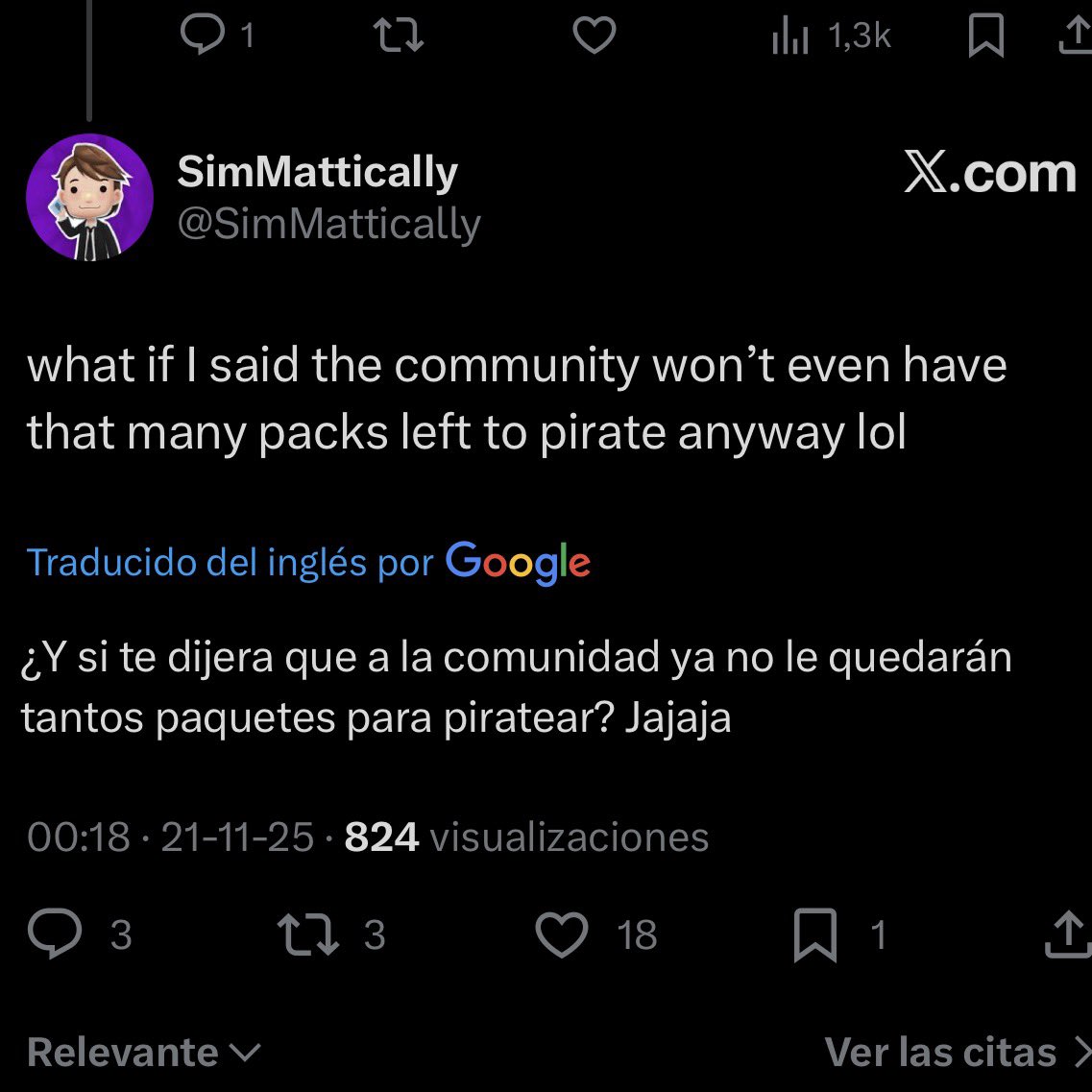 InfoSimmer's tweet image. 🚨RUMOR 

El simmer @SimMattically quien en el pasado a filtrado información de #LosSims4 comenta lo siguiente sobre el cierre de The Sims 4 Unlocker 

“¿Y si te dijiera que a la comunidad ya no le quedarán tantos packs para “desbloquear”?”

¿Se vienen cambios?