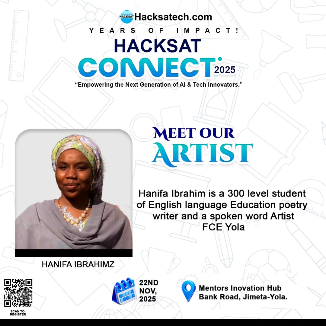 Hacksatechltd's tweet image. Meet our Poem Artist for Hacksat Connect 2025! ✨🎙️
A captivating voice whose words paint emotion, spark reflection, and inspire the mind.
Get ready for a poetic performance that will touch hearts and elevate the Hacksat experience.
#HacksatConnect2025 #Hacksat  #CreativeVoices