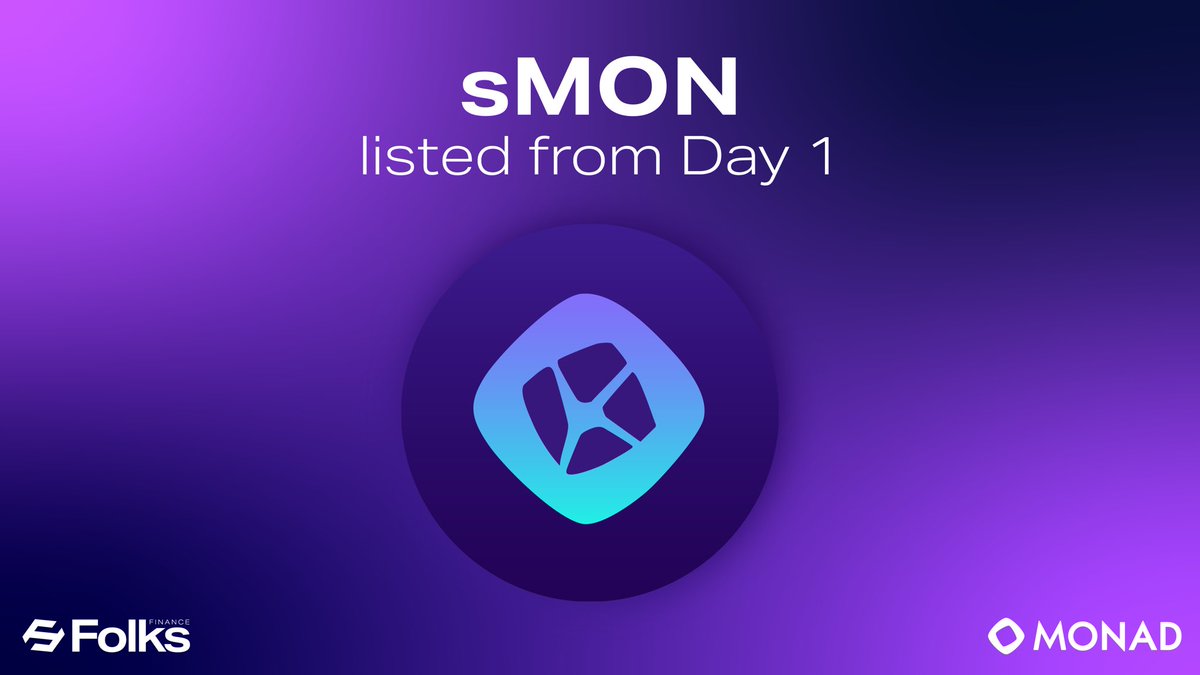 FolksFinance's tweet image. Wondering where you’ll be able to collateralize and loop @Kintsu’s $sMON from day 1?

→⨀ @FolksFinance ⨀←

Deposit $sMON, use it as collateral, collect staking rewards + lending yield + points, and borrow against it for looping or crosschain strategies.