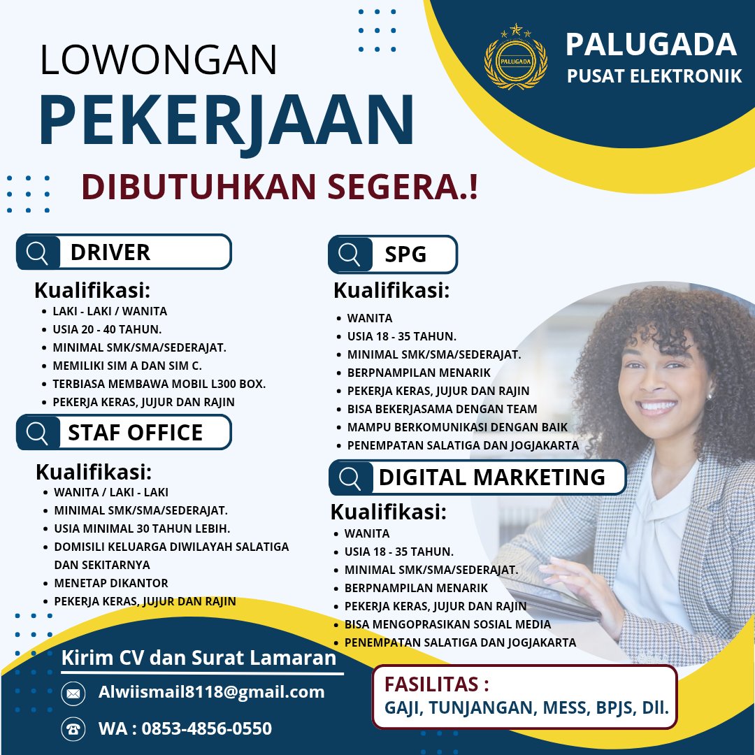 bangalwi_acn's tweet image. Selamat Malam semua dibutuhkan segera.!
Lowongan Pekerjaan
Driver, Staf Office, SPG, Digital Marketing 
Penempatan 
Jl Sebulu Pulutan kidul RT 1 RW 3 Salatiga Jawa Tengah
Dan 
Jl Godean raya km 6 no 58 Demak ijo Sleman Yogyakarta
#OpenHiring #loker #lowongankerja
@Loker_Salatiga