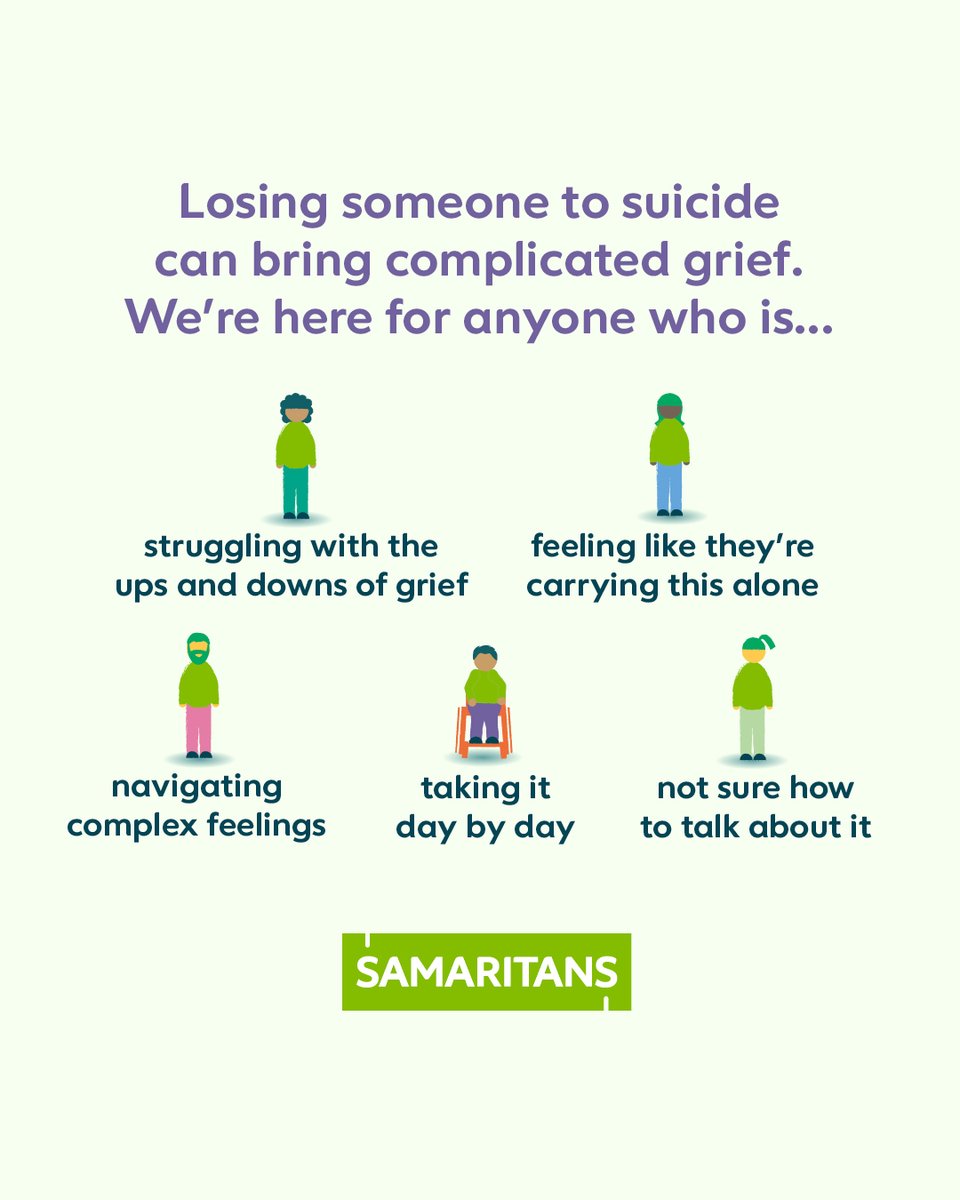 samaritans's tweet image. This Survivors of Suicide Loss Day we’re thinking of anyone who has lost someone. 
 
We’re always here to listen, day or night, on 116 123. 💚