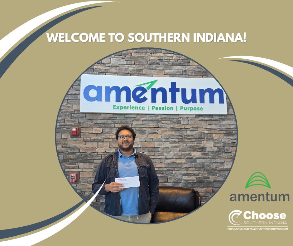 ChooseSoIN's tweet image. We’re excited to welcome Kishan to the region as he joins Amentum in the defense sector! 
Visit ChooseSouthernIndiana.com/employer-incen… to learn more!