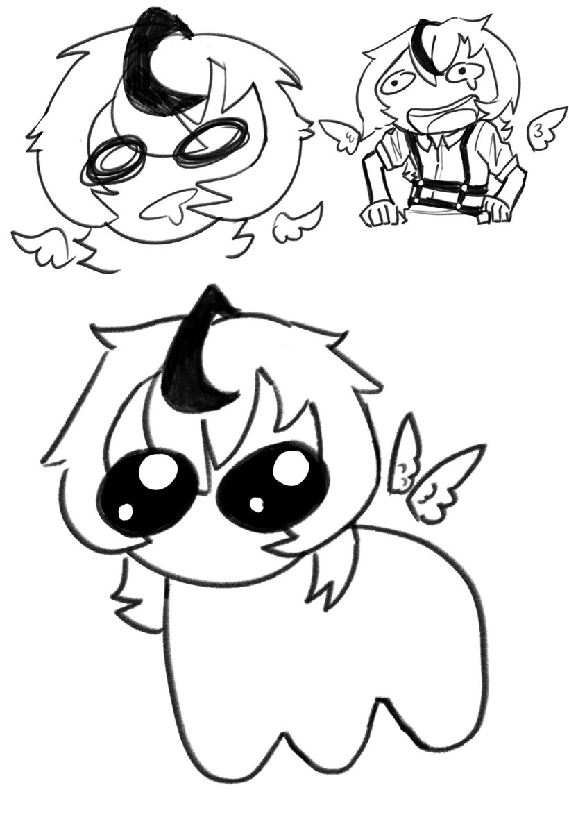 gvbriel_en's tweet image. Got an iPad so I can mobile doodle better. Here’s a bunch of goofin around.