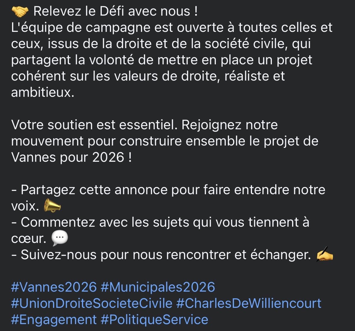 Williencourt26's tweet photo. #Municipales2026 #Vannes #Vannes2026 #UnionDesDroites https://t.co/zlbAb3uoO2