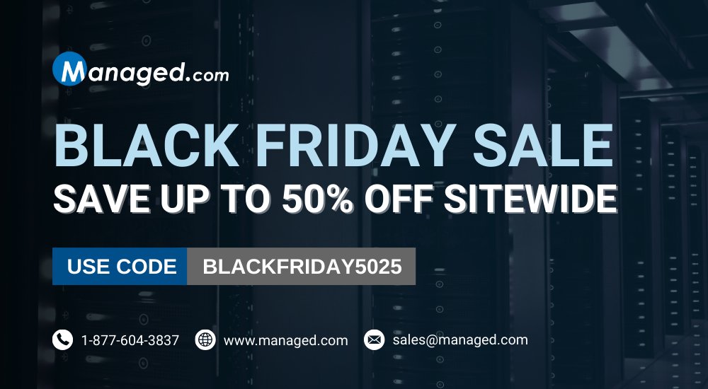 ManagedDotCom's tweet image. Black Friday deals are live at Managed.com! 

Get 50% off all dedicated servers, unmanaged VPS, cloud hosting, and shared hosting with code BLACKFRIDAY5025. 

Plus, save 15% on managed cPanel VPS using BLACKFRIDAYMANAGED15. 

🔗 : zurl.co/1P3Ue