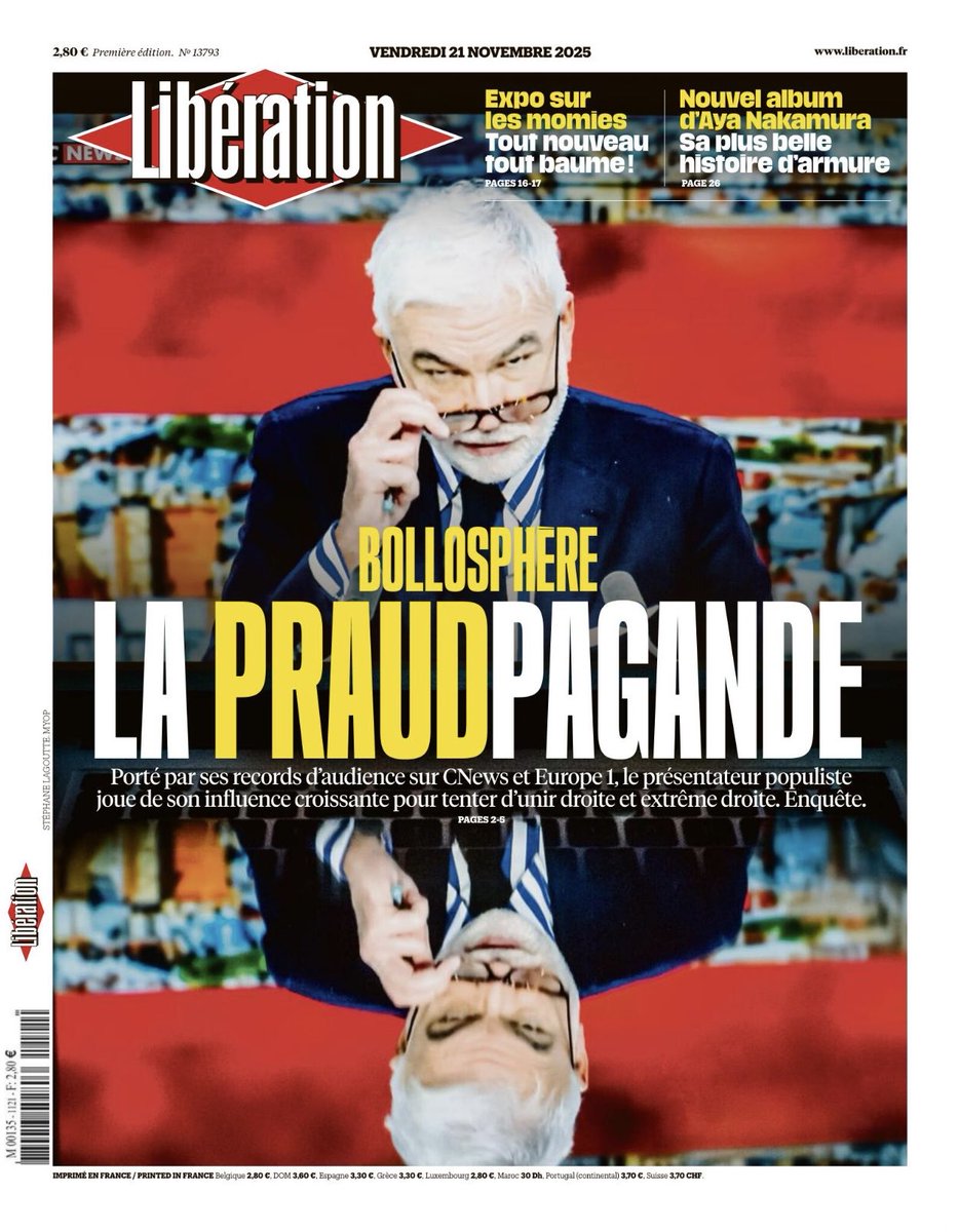 PierreABISAAB's tweet image. غلاف ليبراسيون

#Bollosphère
#Praudpagande

#PascalPraud
#Libération
