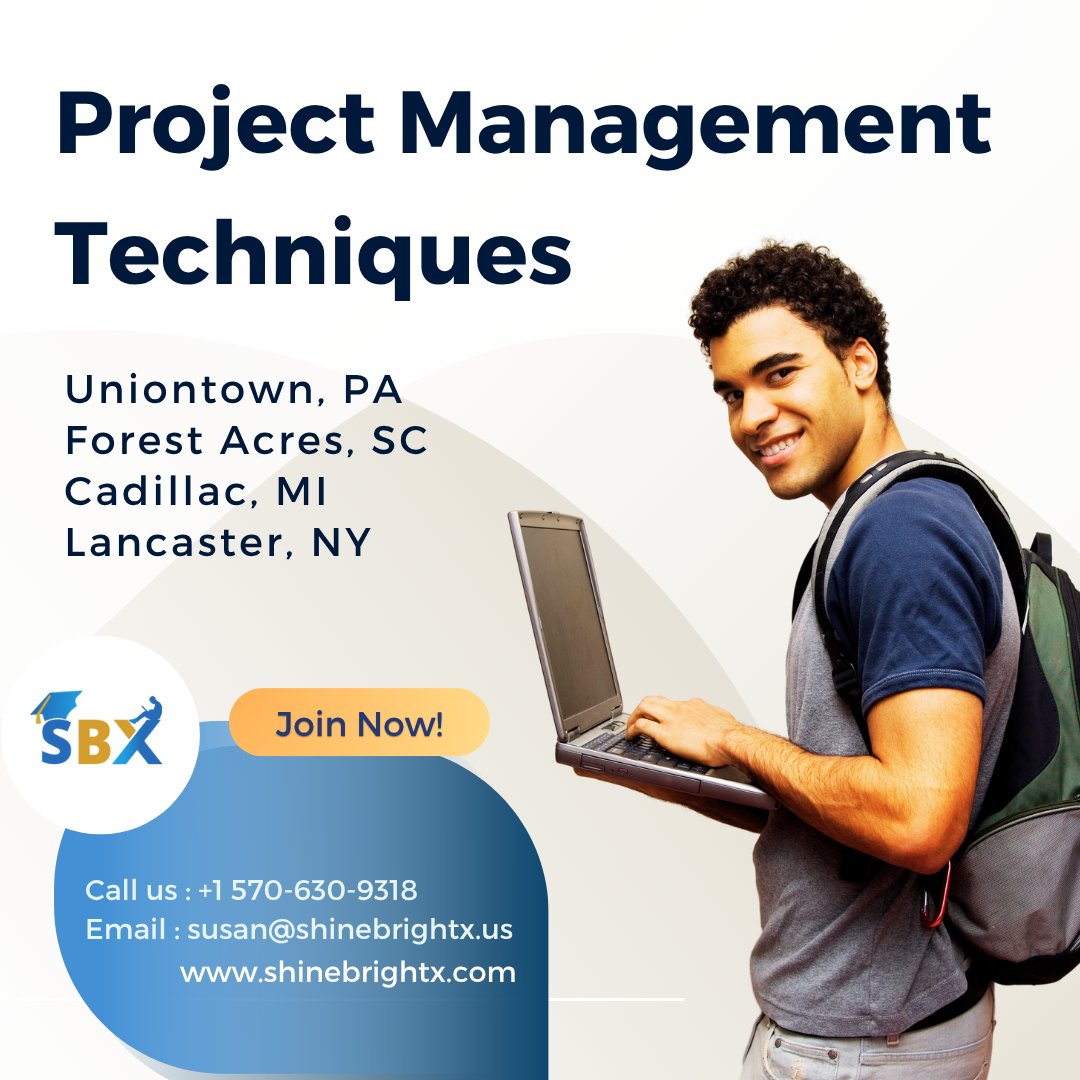 ShineBrightX's tweet image. 🚀 Take Your Project Management Skills to the Next Level!
Enroll Today: bit.ly/43Gr5Qk
#projectmanagementtechniques #pmtechniques #taskmanagement #riskmanagement #uniontown #pa #pennsylvania #forestacres #sc #southcarolina #cadillac #mi #michigan #lancaster #ny #newyork