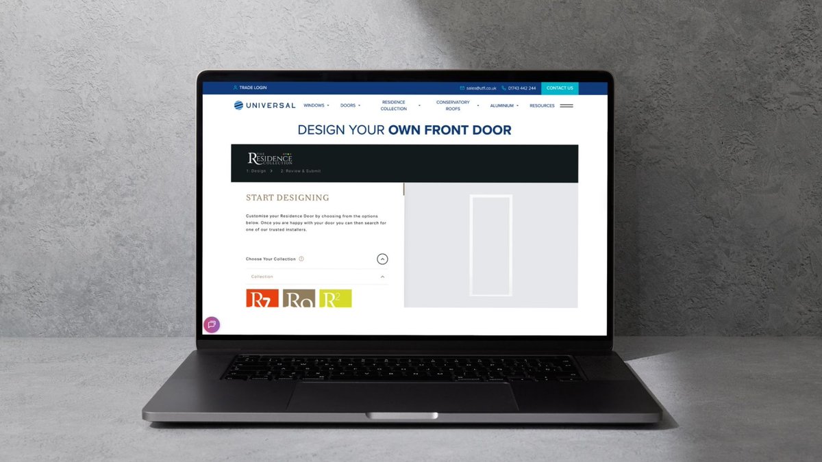 Our Residence Collection Trade Door Designer is now live, giving installers a powerful new way to design doors, capture enquiries, and channel leads directly to us.

This new trade tool simplifies the process, helping you turn design ideas into real opportunities.