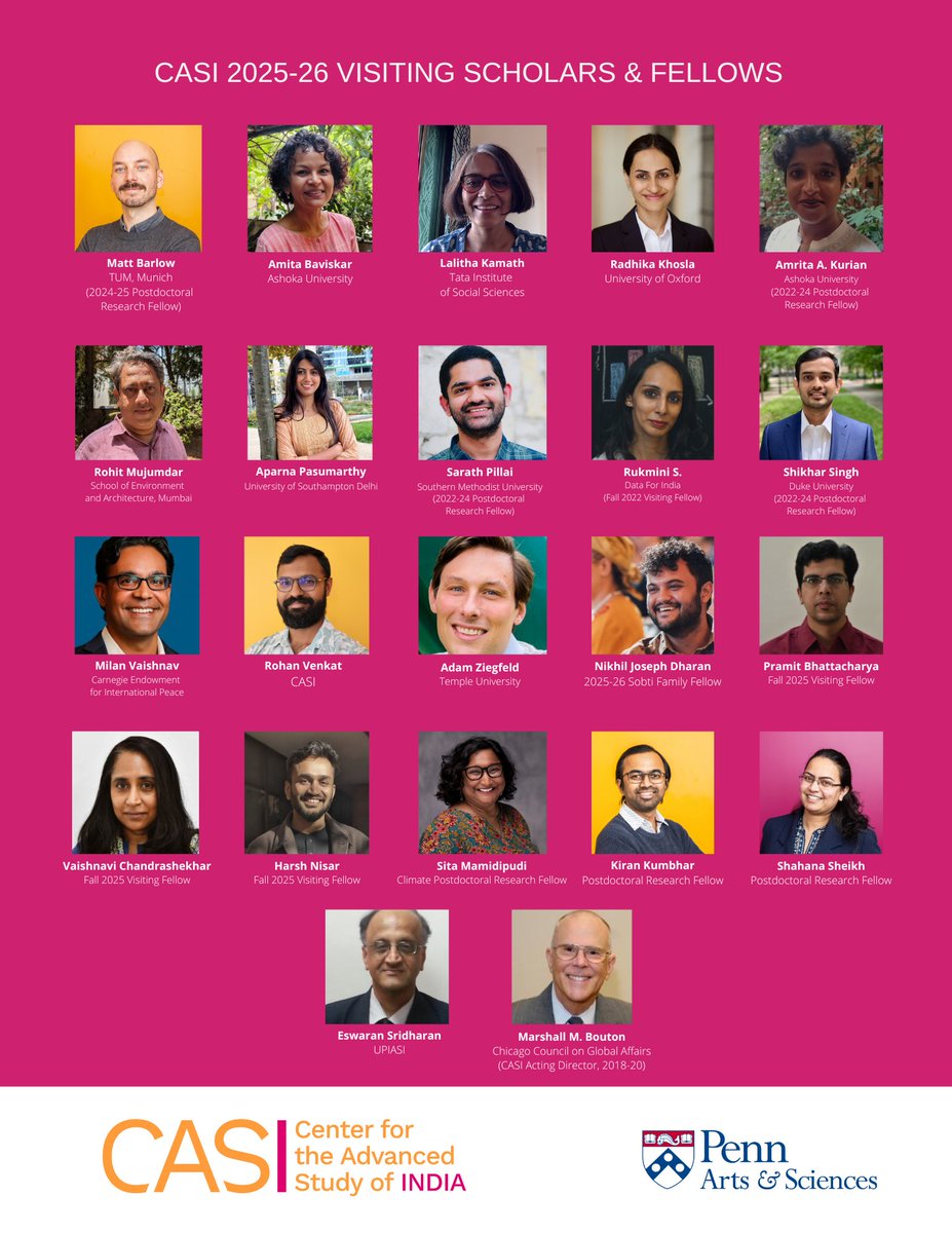 CASIPenn's tweet image. Apply to become an In-Residence CASI Visiting Scholar/Fellow for the 2026-27 Academic Year! This program is designed to bring individuals to @Penn with different areas of expertise. Fellowships are one to three months in duration. Read More &amp;amp; Apply: casi.sas.upenn.edu/apply-become-c…