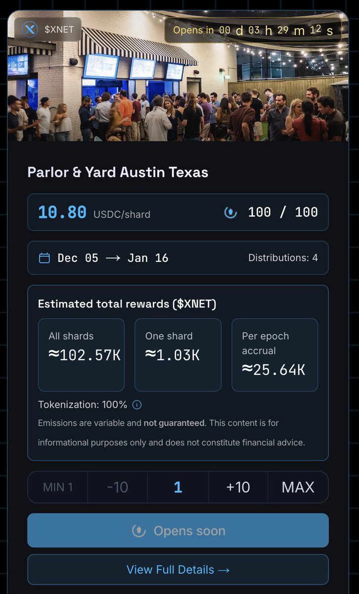 XNET_Mobile's tweet image. you can now participate in the @XNET_Mobile  ecosystem from ANYWHERE in the world 🌍

no installs, no maintenance, just decentralized exposure to real-world network revenue

fractals.fun opens new shards for a very high-traffic Austin bar in ~3 hours ⏳
(don’t show up…