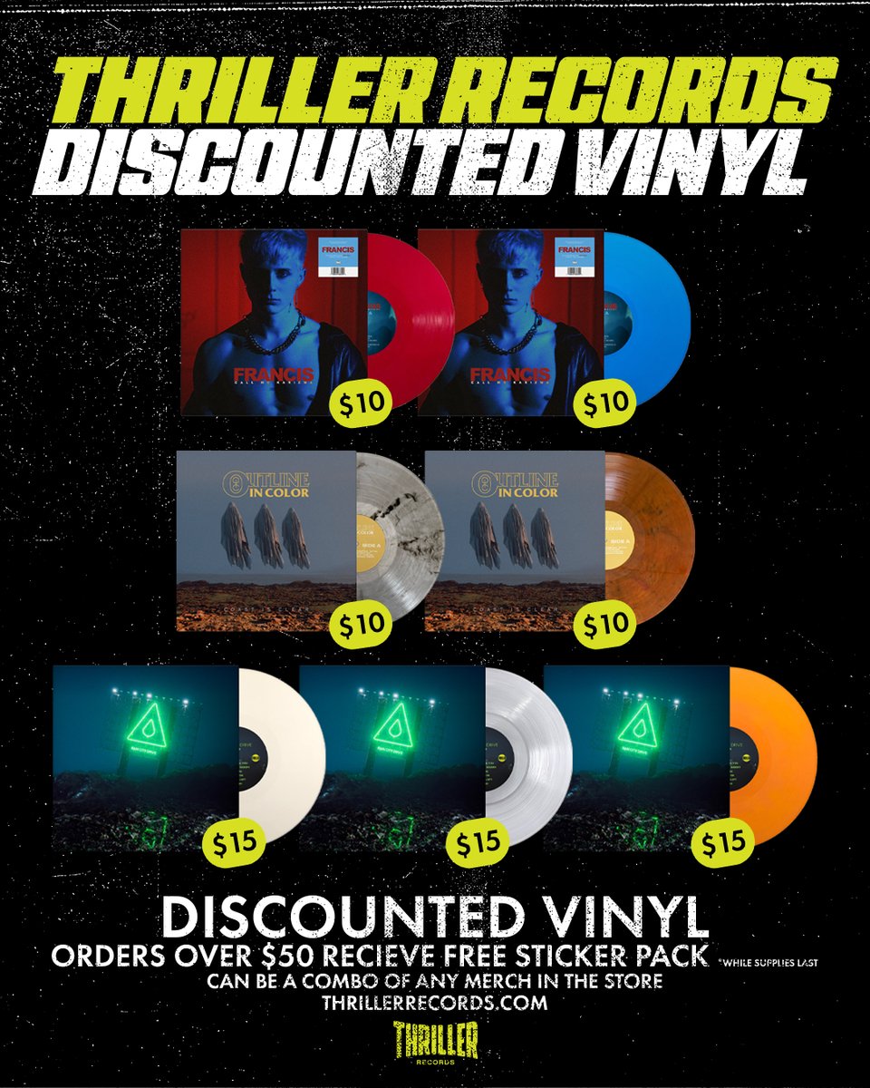 BLACK FRIDAY STARTS NOW! 

Now through December 1st:
CDs are buy one get one free*
Vinyl starting at $10
25% off soft goods merch
Free sticker pack with a purchase over $50 while supplies last

PLUS brand new cassettes made for titles that weren’t previously on cassette!