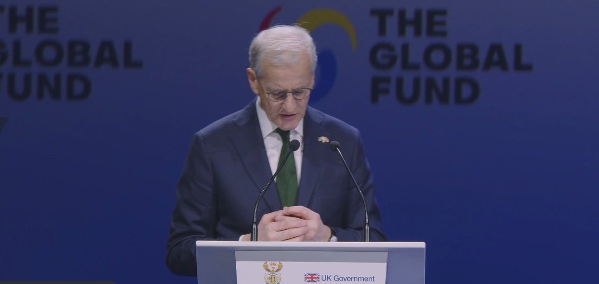Speaking at the Global Fund Replenishment Summit, Norway reaffirmed its long-standing commitment to global health, pledging 2 billion Norwegian crowns (USD 200 million) to support HIV, TB, and malaria interventions over the next three years. 

The Prime Minister <a href="/jonasgahrstore/">Jonas Gahr Støre</a>