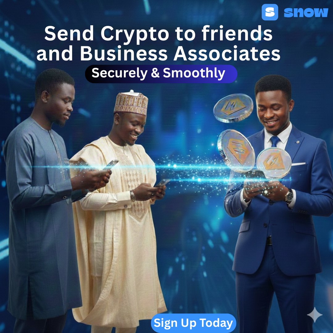 snowexchangeng's tweet image. Send crypto to your family or business partners securely &amp;amp; smoothly 💸✨
Fast delivery, zero stress, no wahala — Snow Exchange makes it effortless.
Start sending in seconds 👇
👉 snow.exchange/?ref=WHJM7C

#SnowExchange #CryptoNaija #P2PTrading #SendCrypto #CryptoPayments