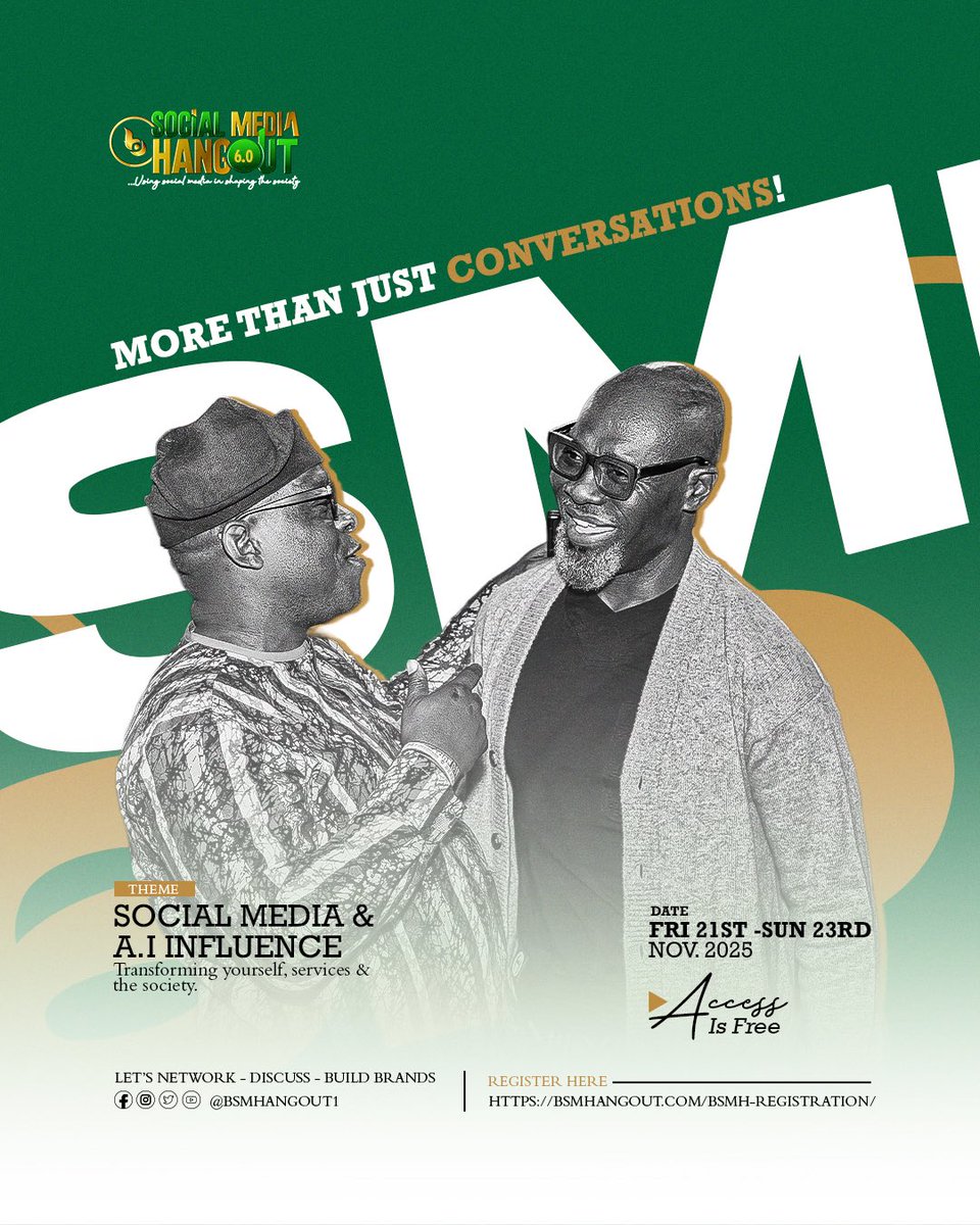 bsmhangout1's tweet image. Pack your energy — we’re bringing 3 days of unfiltered fun and unforgettable vibes! 

Only at the #BodexSocialMediaHangout.
#digitalcommunity #CulturalImpact #BodexMedia