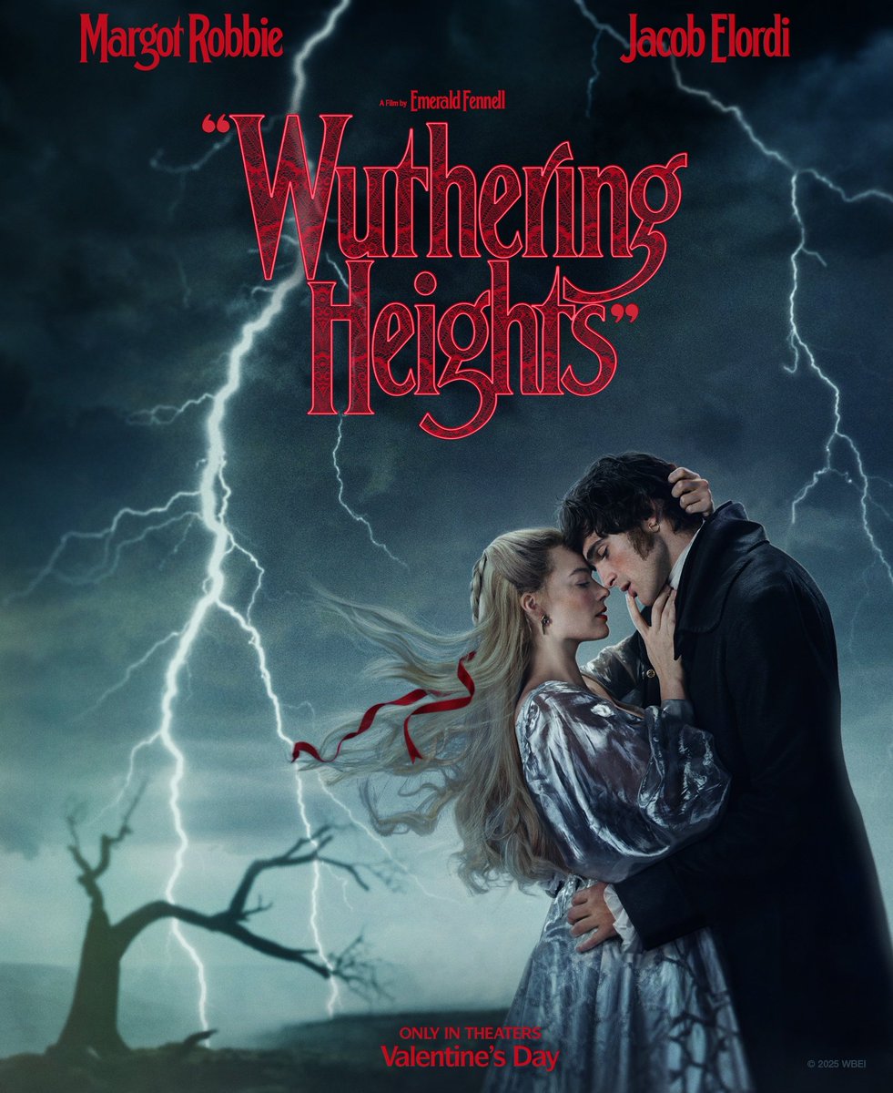 screenrant's tweet image. New poster for #WutheringHeights, starring Margot Robbie and Jacob Elordi.

In theaters Valentineʼs Day.