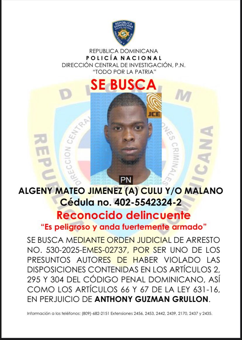 *Policía Nacional arresta a reconocido delincuente “Amenin”, implicado en homicidio de un ciudadano durante asalto en la Carretera Mella, SDE*

*-Identifican e intensifican búsqueda de cómplice a quien exhortan a entregarse y responda por el crimen.*

La Policía Nacional, a