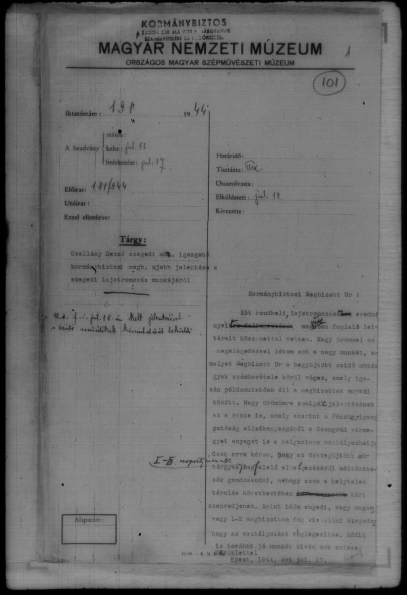 ArtRecoveryInit's tweet image. 📜🖼️Opening the 101-Page Dossier on Szeged’s Confiscated Jewish Artwork (1944)

After our earlier 8-part overview of Szeged’s wartime art seizures, we’re now beginning a deeper, evidence-focused review of the 101-page museum dossier behind it — starting with the first section of…