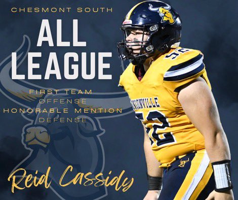 UnionvilleHSFB's tweet photo. Congrats to our captain Reid Cassidy on his selection as 2025 ChesMont All League First Team Offense and Honorable Mention Defense!

#UPride #LEAD #NeverSatisfied https://t.co/rUQdCX54gk