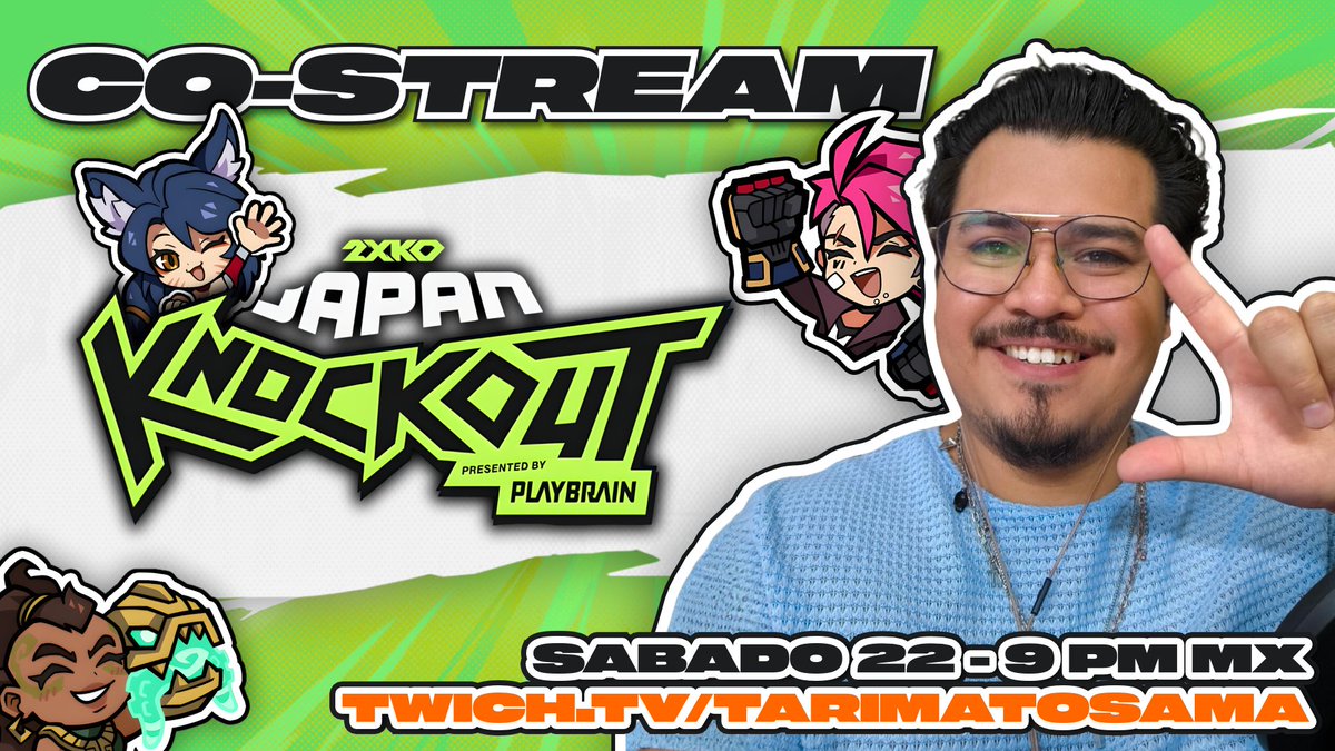 tarimato's tweet photo. ✨🎉CHAMAKAS, TENDREMOS CO-STREAM DE LA JAPAN KNOCKOUT🎉✨
Los espero este sábado para reaccionar juntos a las hazañas de los nipones, ya se la saben en donde 🦊👊🔥
#2XKO #JPKO #JAPANKNOCKOUT https://t.co/MMBys4OSZL