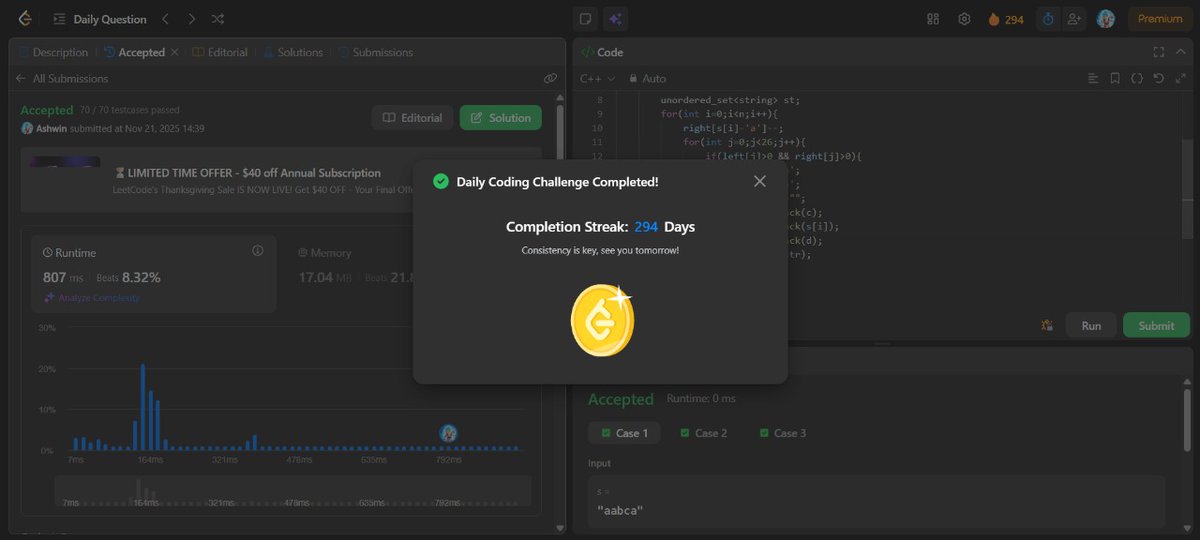 mystic_decoder's tweet image. Day 145                 

- Leetcode potd      
- End Sem Exam
- Major Project    

Do connect and join the grind! 🔥 

#nDaysOfCode #MERNStack #DSA #BuildInPublic #CodingJourney