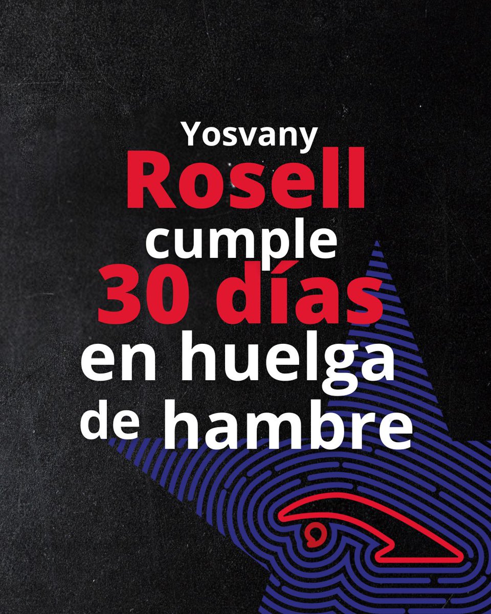 🚨 Yosvany Rosell, preso político cubano, cumple 30 días en huelga de hambre y está hospitalizado en Holguín. Su vida corre peligro. 

Exigimos su liberación inmediata: ¡no ha cometido ningún delito! #LibertadParaYosvanyRosell #Cuba #DDHH #ExprésateEnDictadura
