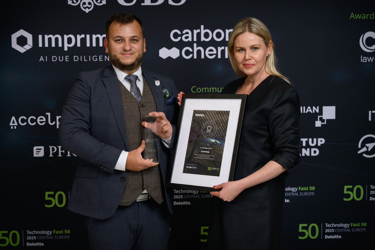 jj_kowalewski's tweet image. Nie mogę nie pochwalić się również tym, że zespołowi Scanway udało się wskoczyć na 39. miejsce na liście @Deloitte najszybciej rozwijających się firm technologicznych Europy środkowej. Cieszy to tym bardziej, że w kategorii hardware jest nas tylko kilka spółek. Wielkie gratulacje…