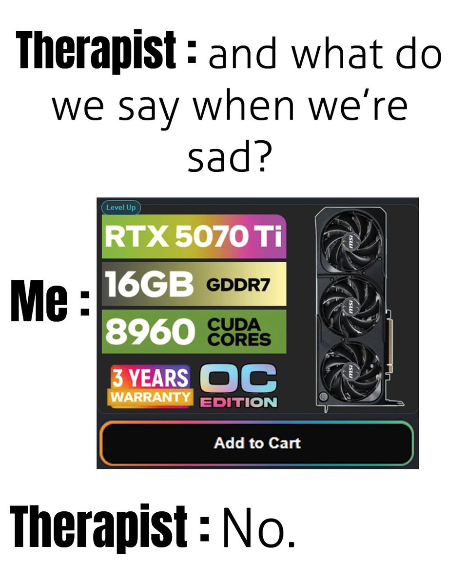 Evetech's tweet image. 🤔I don&apos;t know about you but I think I need a new therapist!

#evetech #meme #memes #memeoftheday #dailyfunny #trendingmemesdaily #gamingcommunity #RelatableMemes #agreetodisagree #upgrade #PCUpgrade #pcsetup