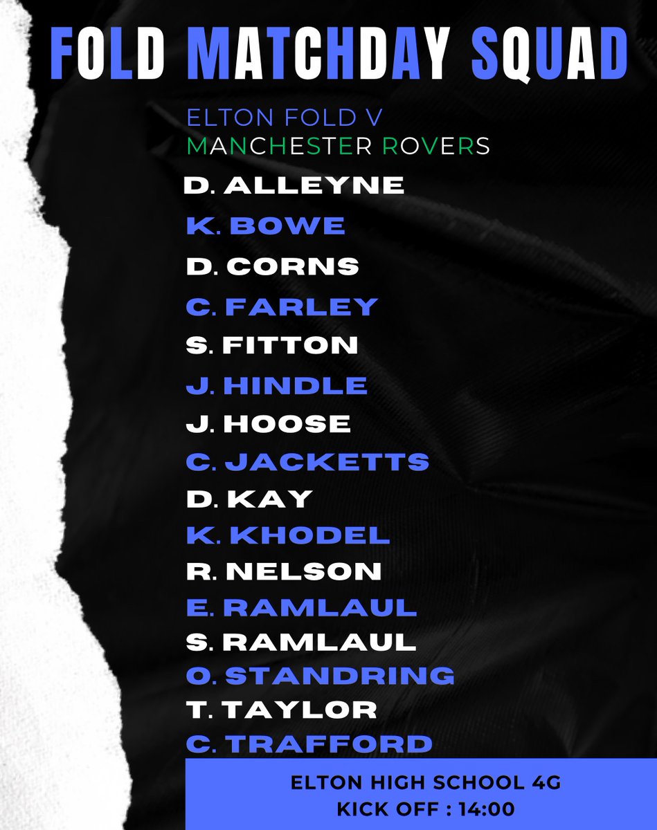 Big game tomorrow as we host table topping Manchester Rovers at home. 

2pm kick off down at Elton. 

#upthefold