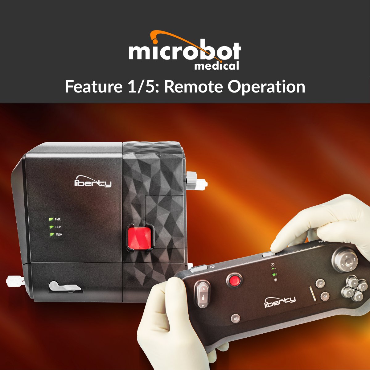 MicrobotMedical's tweet image. We’re showing you what makes LIBERTY® such a game-changer in #endovascularrobotics.

Remote Operation enables physicians to navigate guidewires &amp;amp; catheters from a distance—reducing radiation exposure &amp;amp; improving ergonomics.

Download our Clinical Study: bit.ly/3LfUWpr