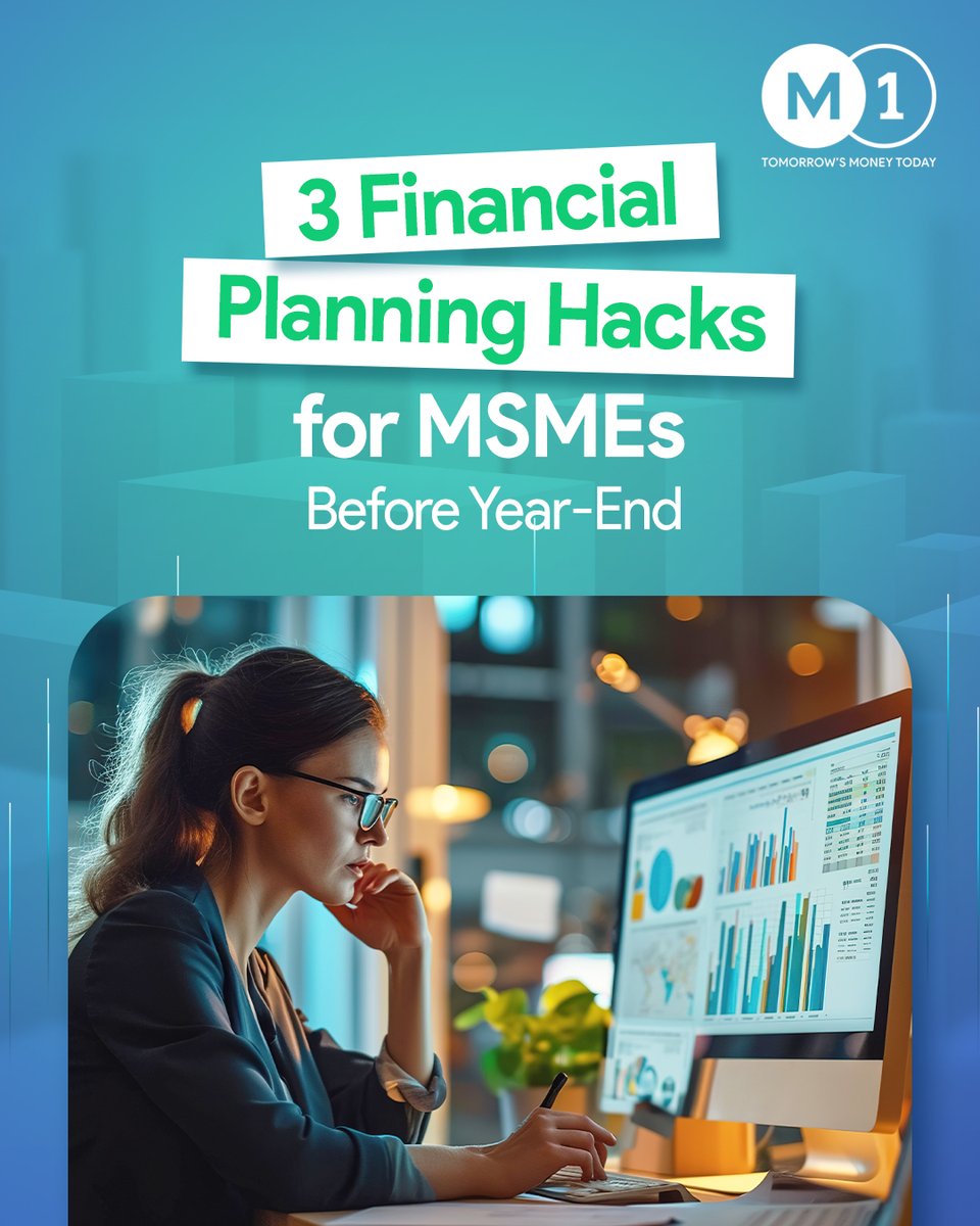 M1xchange's tweet image. End the year with financial clarity.
By reconciling receivables early, strengthening your working capital position, and planning for year-end cash needs, your MSME can enter the new year with stability and confidence.

#FinancialPlanning #MSMEFinance #WorkingCapital #M1xchange