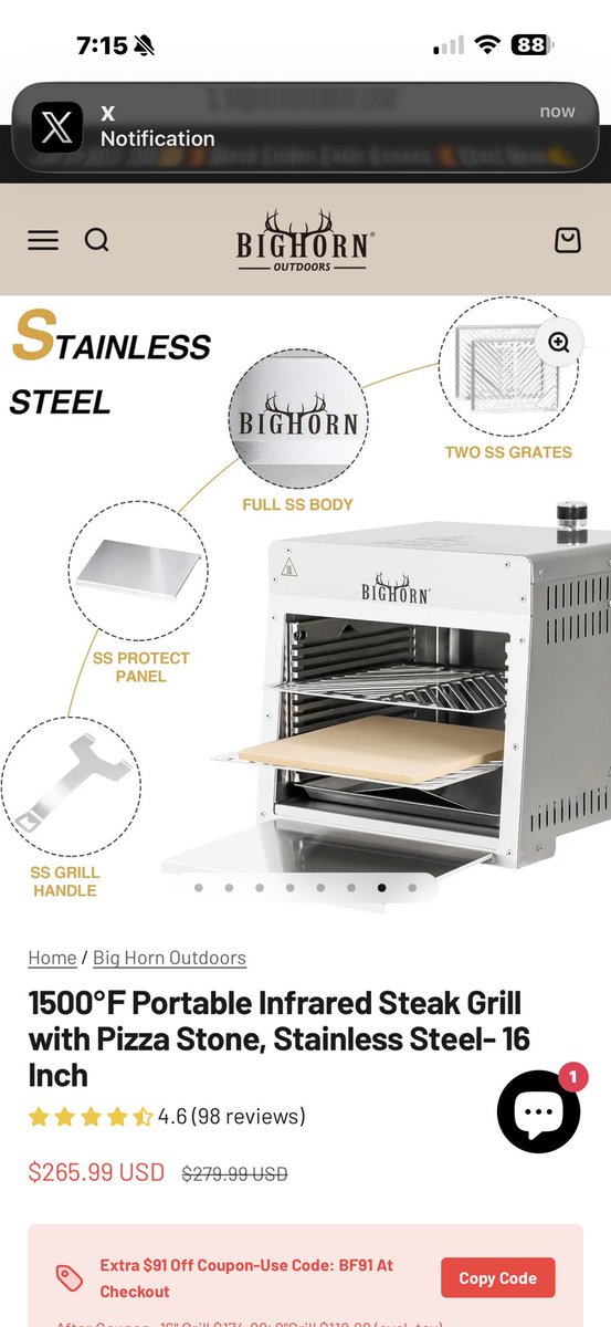 MWPutters's tweet image. Anyone have one of these Big Horns for searing meat?

#steak
#ribeye
#beef
#Carnivore