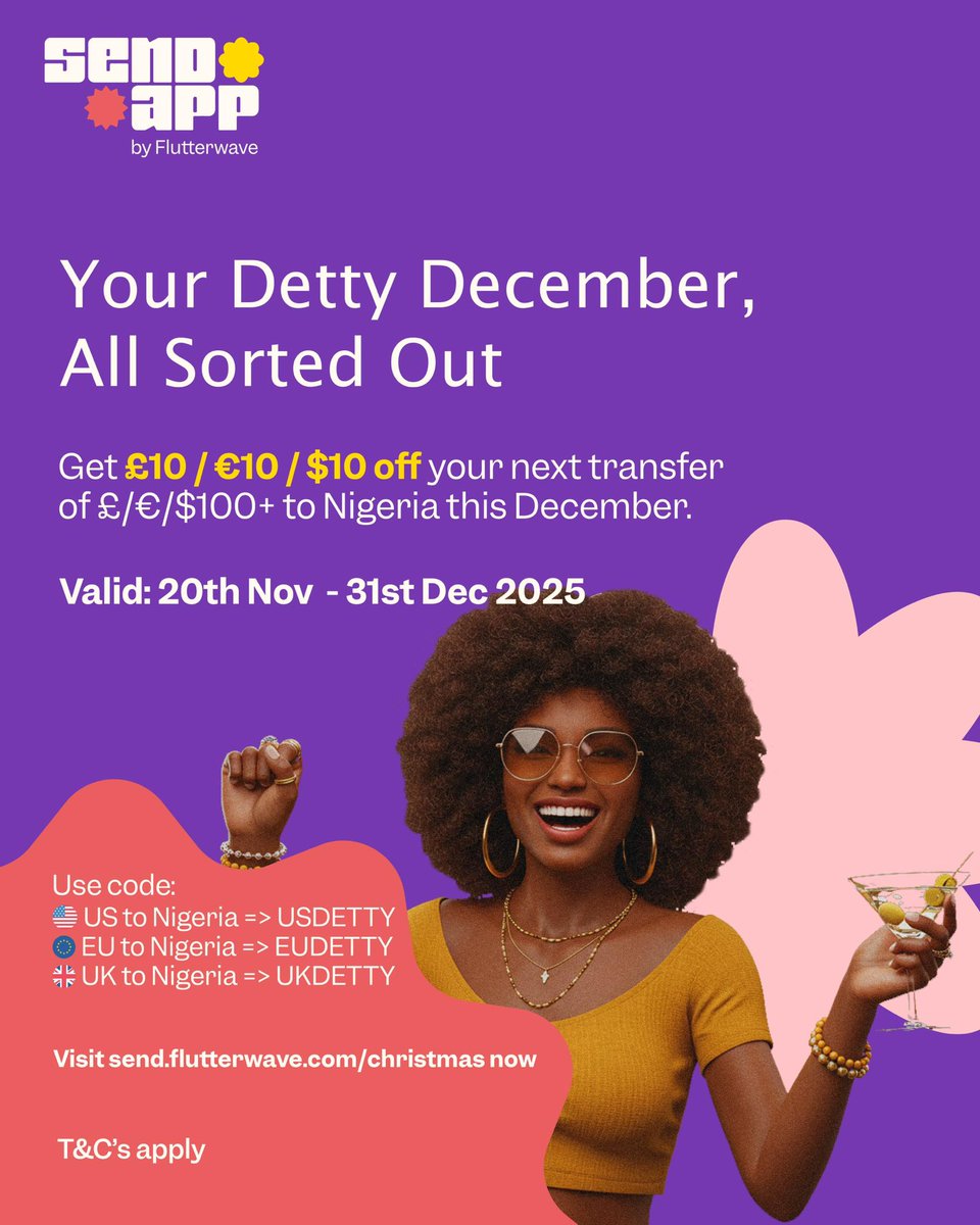 TechProd_Arch's tweet image. The holiday season is officially upon us, and supporting family back home is the best part!

I’m excited because we&apos;re making it more rewarding than ever for our @SendAppbyFLW users to send love and support.

We&apos;ve lined up fantastic offers and partnerships to ensure that your…