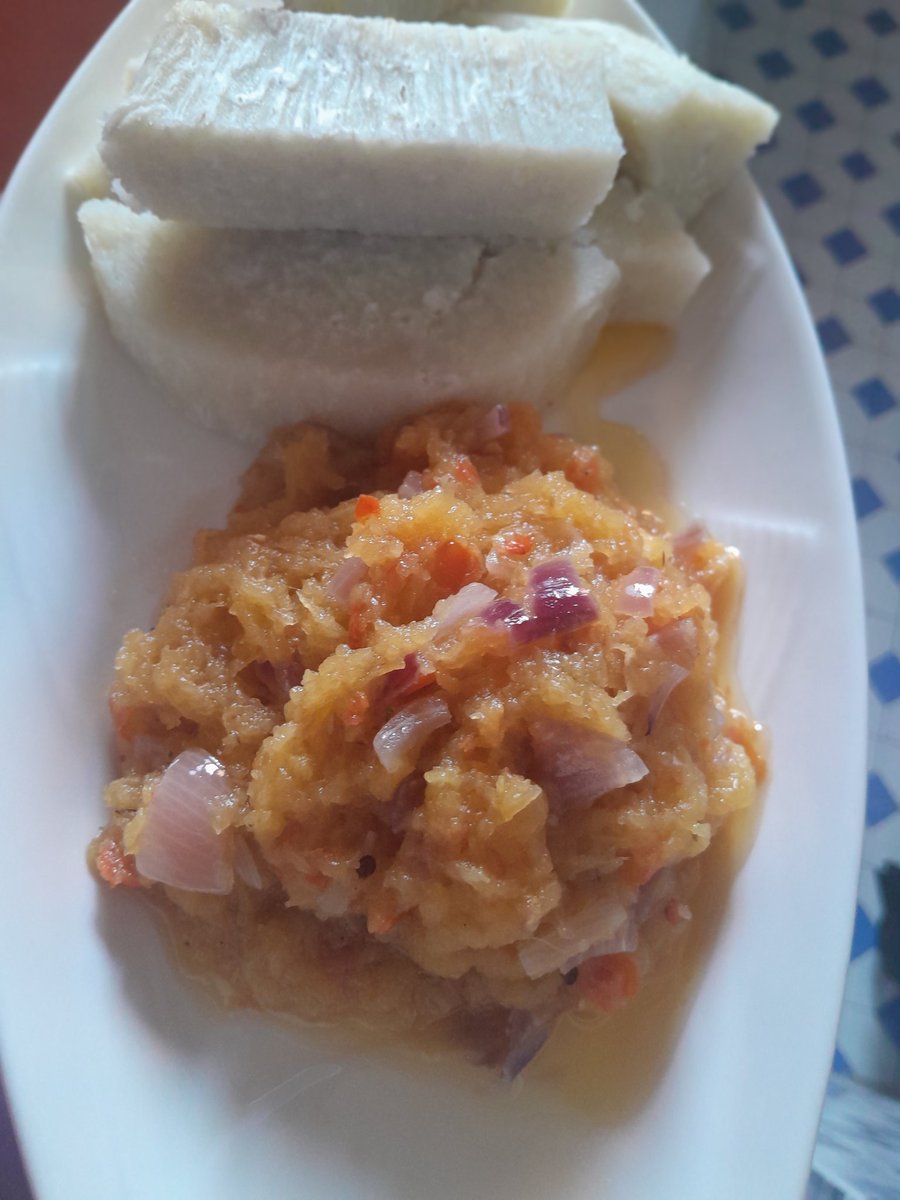 I made yam and pumpkin sauce