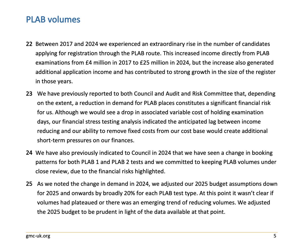 waterman_harry's tweet image. When @gmcuk have previously admitted to a significant financial risk if there’s a reduction in demand for PLAB is it really any surprise they continue to exploit IMGs in their running of it and oppose UK graduate prioritisation as a means to address the specialty training crisis