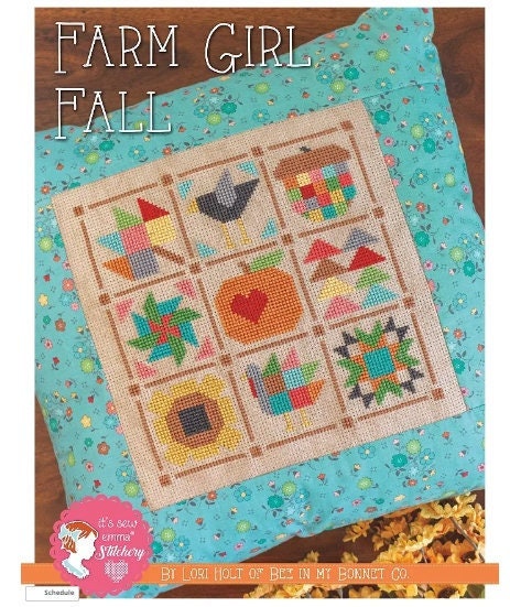 angelhw1956's tweet image. Farm Girl Fall Cross Stitch Pattern: 9&quot; Pillow Design (PDF Pattern) tuppu.net/e1ae878d #TeaTimeQuiltsnMore #Etsy #CraftTools