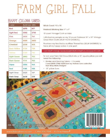 angelhw1956's tweet image. Farm Girl Fall Cross Stitch Pattern: 9&quot; Pillow Design (PDF Pattern) tuppu.net/e1ae878d #TeaTimeQuiltsnMore #Etsy #CraftTools