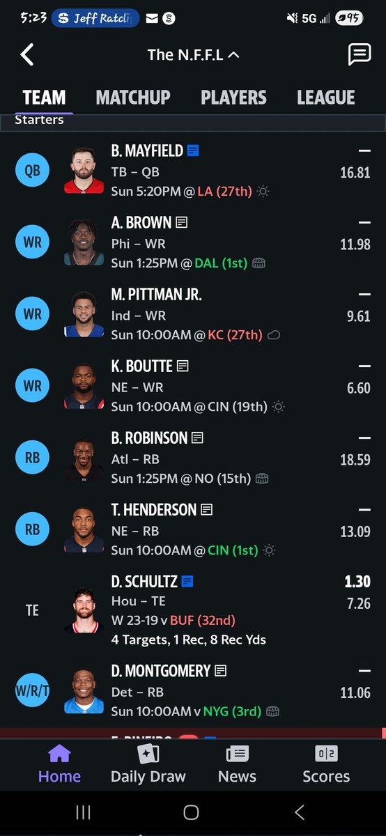 unknownadam2's tweet photo. @JeffRatcliffe @SiriusXMFantasy is offering Montgomery for woody marks smart for the stretch run https://t.co/w45n72xlJv