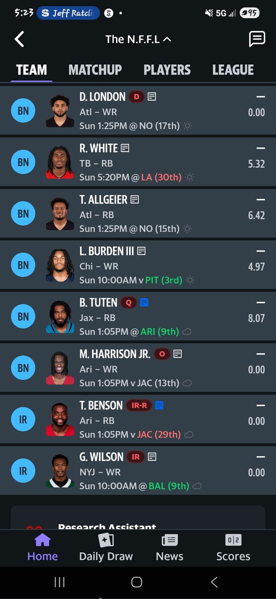 unknownadam2's tweet photo. @JeffRatcliffe @SiriusXMFantasy is offering Montgomery for woody marks smart for the stretch run https://t.co/w45n72xlJv