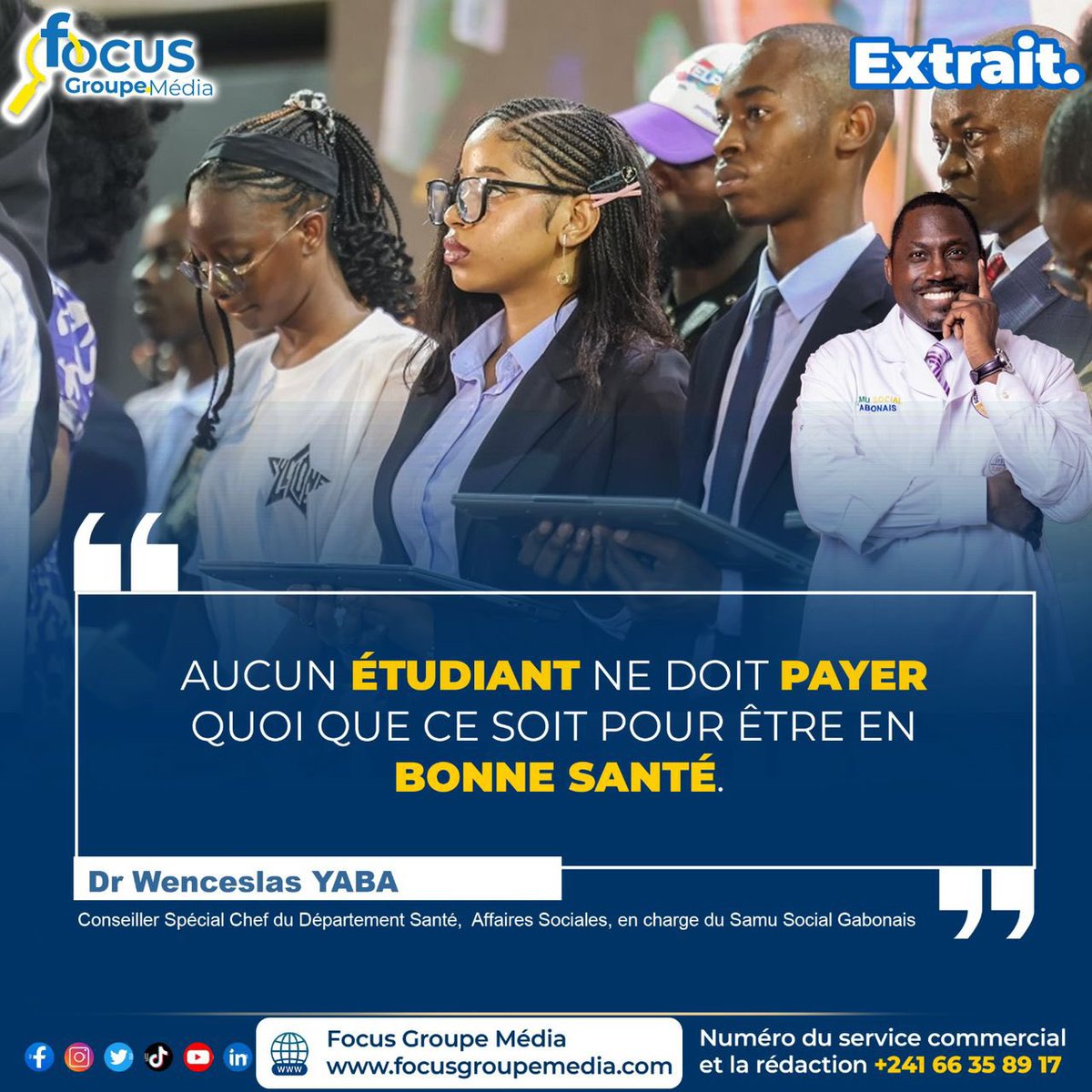 AUCUN ÉTUDIANT NE DOIT PAYER QUOI QUE CE SOIT POUR ÊTRE EN BONNE SANTÉ.