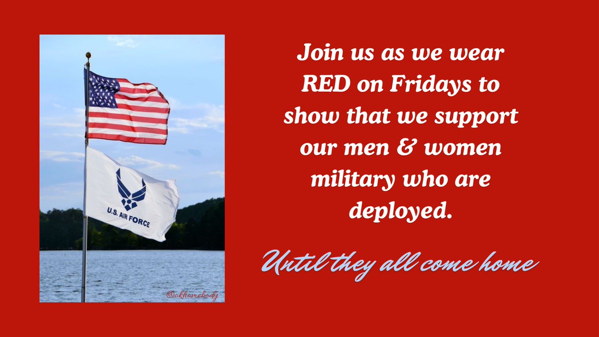🇺🇸 🇺🇸 🇺🇸VETERAN   Buddy Checks 🇺🇸 🇺🇸 🇺🇸
Good morning, friends. R.E.D. Friday’s here — a reminder to Remember Everyone Deployed. Keep the buddy checks going strong. You’re valued and supported. Love you bunches!❤️🤍💙
✈️<a href="/AirMech1980/">Wesley Jones (USAF Retired)</a> <a href="/WesemanR/">Robert Weseman “UNCLE BOBBY”</a> <a href="/MAGA947169/">MAGA</a> <a href="/RandyBelcher57/">Midnightvet</a> <a href="/FrizzTm/">Frizz</a>
