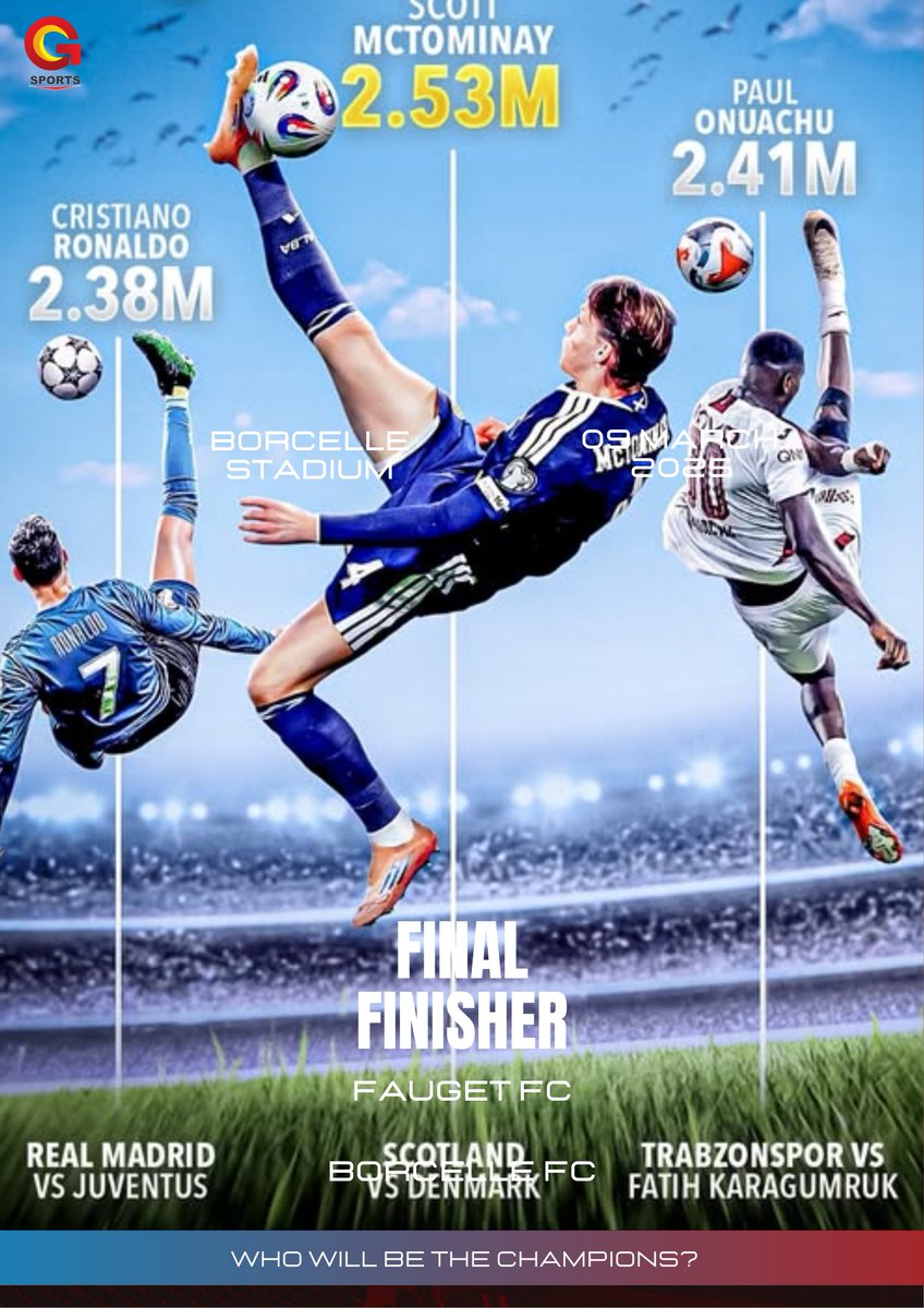 GSportsXT's tweet image. Scott McTominay Bicycle Kick officially sets the highest-ever mark, beating Ronaldo&apos;s iconic strike. Read the full analysis on this incredible $2.53$m leap

#Scottmctominay #paul Semenyo South East Nasarawa #Ronaldo #DavidoAt33